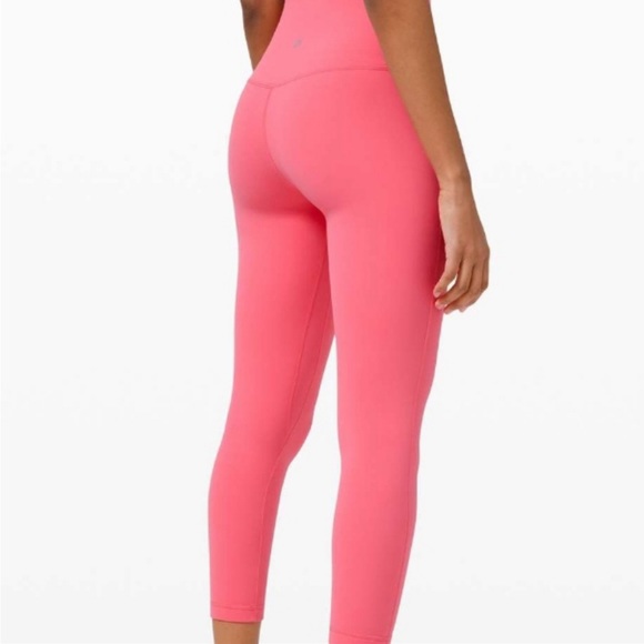 Lululemon Pink Guava High Rise Size 8 Crop Leggings 21” - Picture 8 of 13
